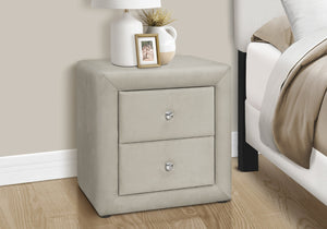 HomeRoots 21" Light Gray Wood Nightstand with Two Drawers - Modern Storage Solution for Bedroom & Living Space 489769