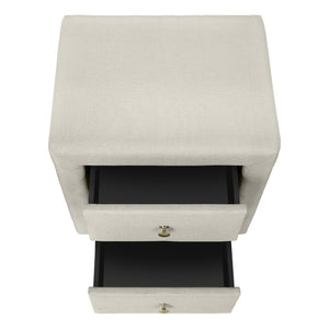 HomeRoots 21" Beige Wood Nightstand with Two Drawers - Stylish, Compact & Versatile Storage for Any Room 489770