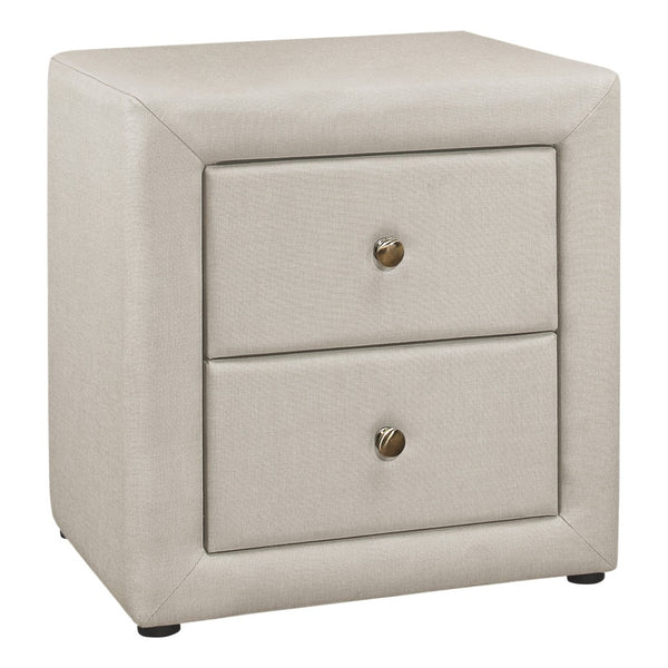 HomeRoots 21" Beige Wood Nightstand with Two Drawers - Stylish, Compact & Versatile Storage for Any Room 489770