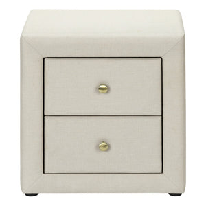 HomeRoots 21" Beige Wood Nightstand with Two Drawers - Stylish, Compact & Versatile Storage for Any Room 489770