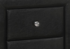 Homeroots 21" Black Faux Leather Two Drawer Nightstand   489774