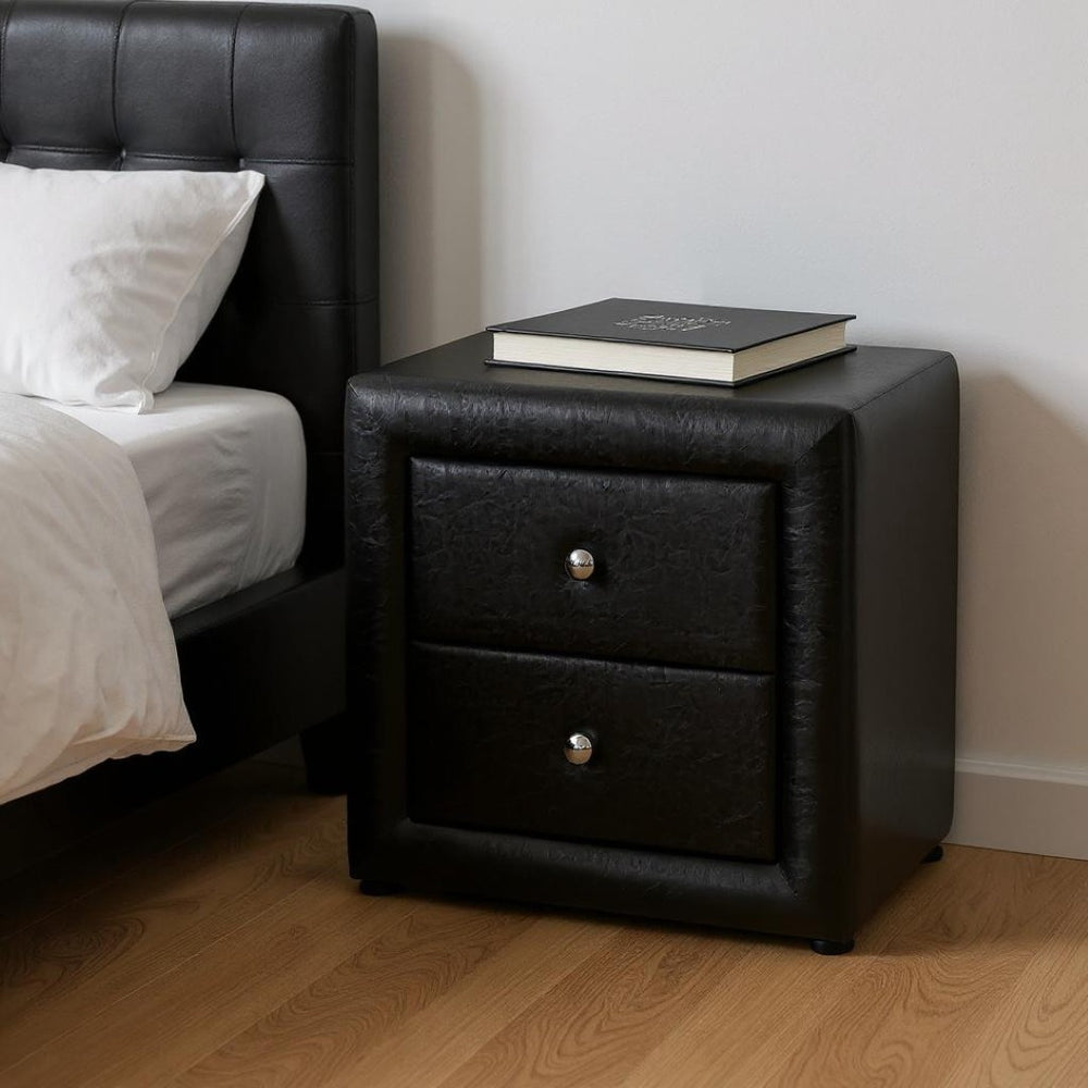 HomeRoots 21" Black Two-Drawer Nightstand - Stylish, Durable, and Versatile Storage for Any Room Decor! 489774