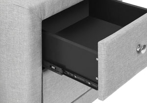 HomeRoots 21" Gray Wood Two Drawer Nightstand - Modern Storage Solution with Smooth-Glide Drawers & Style 489775