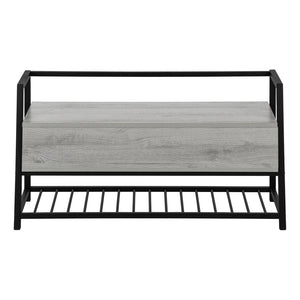 HomeRoots 42" Gray and Black Flip-Top Bench with Storage – Stylish Entryway Seating, Modern Design & Comfort 489779