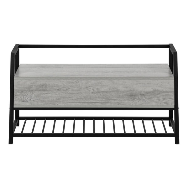 HomeRoots 42" Gray and Black Flip-Top Bench with Storage – Stylish Entryway Seating, Modern Design & Comfort 489779