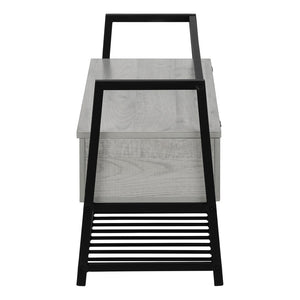 HomeRoots 42" Gray and Black Flip-Top Bench with Storage – Stylish Entryway Seating, Modern Design & Comfort 489779