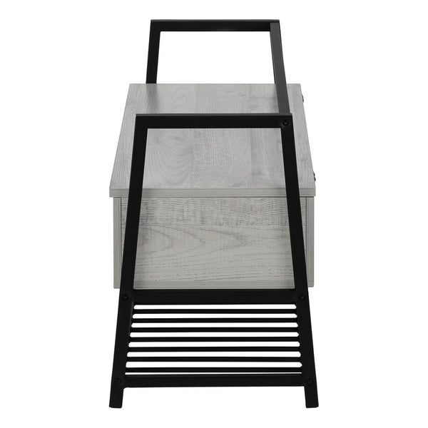 HomeRoots 42" Gray and Black Flip-Top Bench with Storage – Stylish Entryway Seating, Modern Design & Comfort 489779