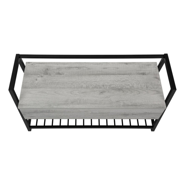 HomeRoots 42" Gray and Black Flip-Top Bench with Storage – Stylish Entryway Seating, Modern Design & Comfort 489779