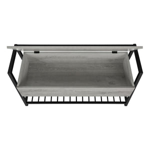 HomeRoots 42" Gray and Black Flip-Top Bench with Storage – Stylish Entryway Seating, Modern Design & Comfort 489779