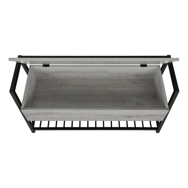 HomeRoots 42" Gray and Black Flip-Top Bench with Storage – Stylish Entryway Seating, Modern Design & Comfort 489779