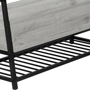 HomeRoots 42" Gray and Black Flip-Top Bench with Storage – Stylish Entryway Seating, Modern Design & Comfort 489779