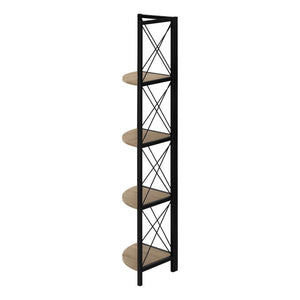 HomeRoots 59" Taupe Metal Corner Bookcase – Stylish, Durable Storage Solution for Home, Office & Living Space 489786