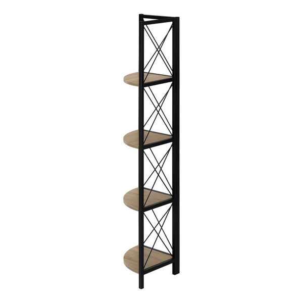 HomeRoots 59" Taupe Metal Corner Bookcase – Stylish, Durable Storage Solution for Home, Office & Living Space 489786