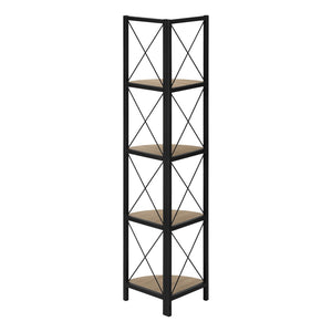 HomeRoots 59" Taupe Metal Corner Bookcase – Stylish, Durable Storage Solution for Home, Office & Living Space 489786