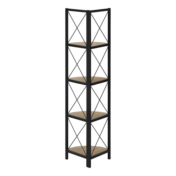 HomeRoots 59" Taupe Metal Corner Bookcase – Stylish, Durable Storage Solution for Home, Office & Living Space 489786
