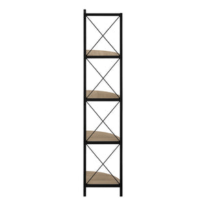 HomeRoots 59" Taupe Metal Corner Bookcase – Stylish, Durable Storage Solution for Home, Office & Living Space 489786