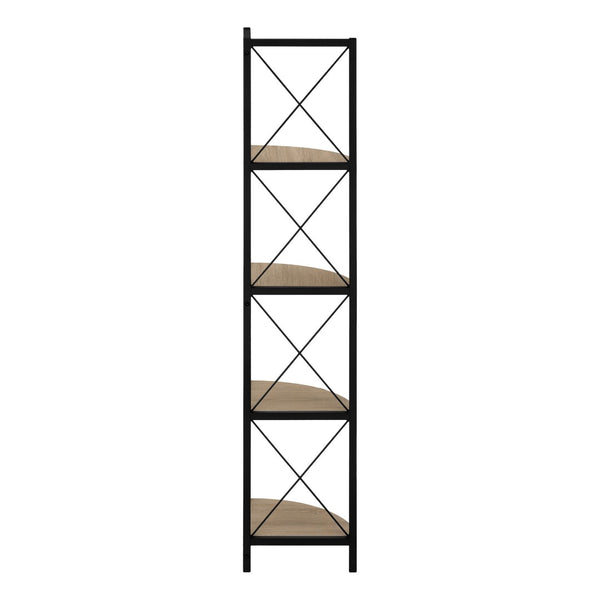 HomeRoots 59" Taupe Metal Corner Bookcase – Stylish, Durable Storage Solution for Home, Office & Living Space 489786