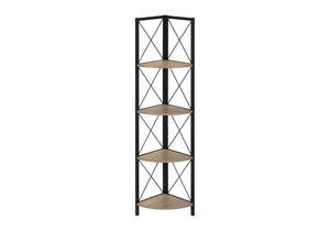 HomeRoots 59" Taupe Metal Corner Bookcase – Stylish, Durable Storage Solution for Home, Office & Living Space 489786