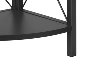 HomeRoots 59" Black Metal Four-Tier Corner Bookcase - Stylish Industrial Storage for Small Spaces & Décor 489788