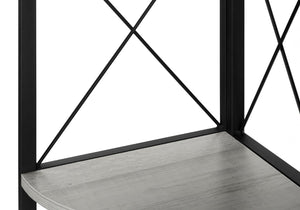 HomeRoots 59" Gray Metal Four-Tier Corner Bookcase - Stylish, Space-Saving Design for Modern Home Décor & Storage 489791
