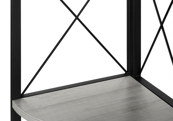 HomeRoots 59" Gray Metal Four-Tier Corner Bookcase - Stylish, Space-Saving Design for Modern Home Décor & Storage 489791