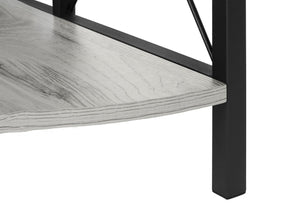 HomeRoots 59" Gray Metal Four-Tier Corner Bookcase - Stylish, Space-Saving Design for Modern Home Décor & Storage 489791