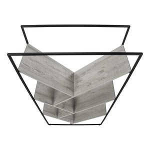 HomeRoots 60" Modern Industrial Gray Metal & Wood Five-Tier Geometric Bookcase for Stylish Storage Solutions 489796