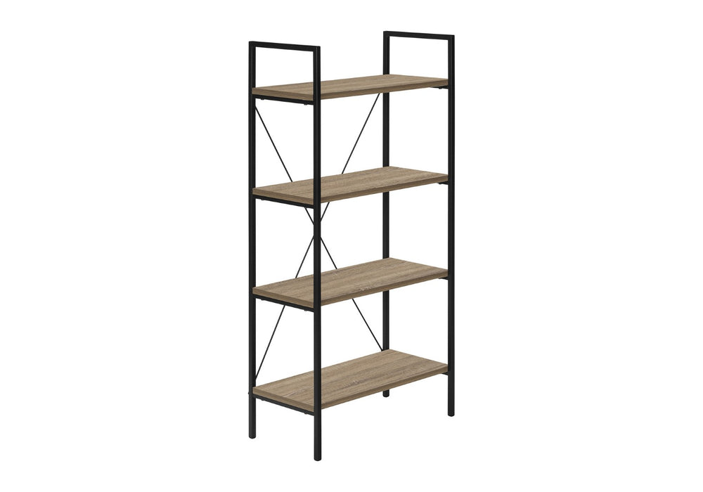 HomeRoots 48" Taupe Metal Four-Tier Etagere Bookcase - Stylish Storage Solution for Compact Spaces & Décor 489798