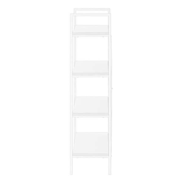HomeRoots 48" Modern Four-Tier Etagere Bookcase - Stylish White Metal Frame with Wood-Look Shelves for Any Space 489799