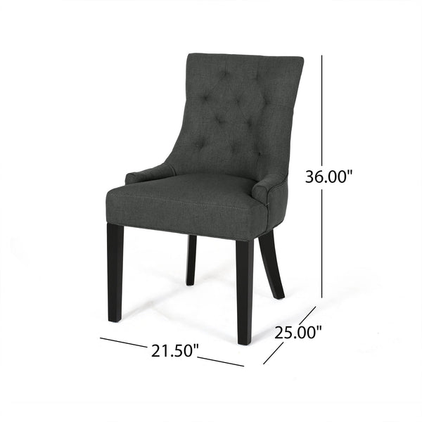 English Elm Christopher Knight Home® - Cheney Dining Chairs Set Of 2 - Contemporary Comfort With Diamond-Tufted Back And Tapered Legs 54181.00FDGRY
