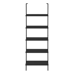 HomeRoots 72" Black Metal and Wood Five-Tier Bookcase – Stylish Vertical Storage for Modern Spaces & Decor 489800