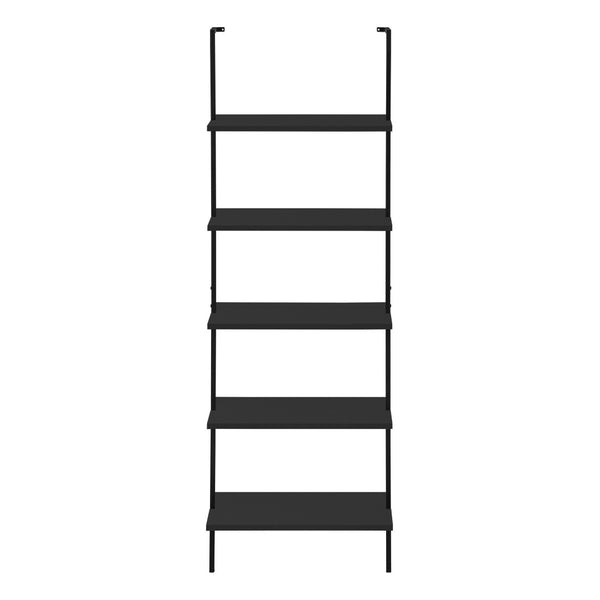 HomeRoots 72" Black Metal and Wood Five-Tier Bookcase – Stylish Vertical Storage for Modern Spaces & Decor 489800
