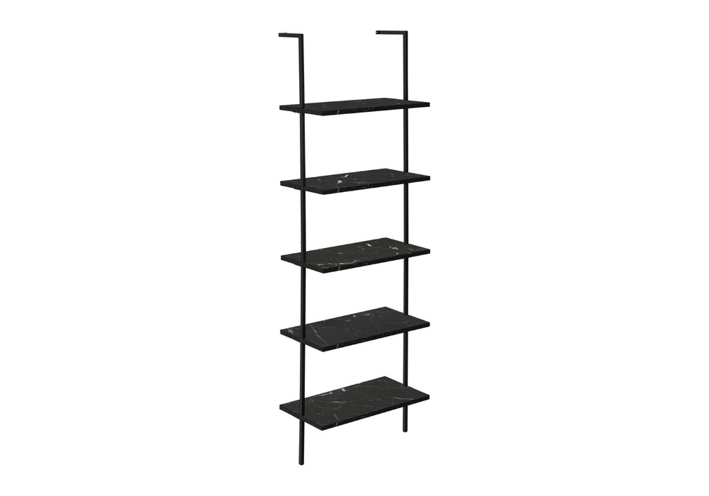 HomeRoots 72" Black Metal Five-Tier Bookcase - Stylish Industrial Design for Modern Spaces & Maximum Storage 489801