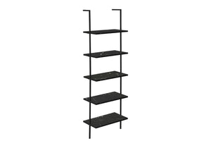 HomeRoots 72" Black Metal Five-Tier Bookcase - Stylish Industrial Design for Modern Spaces & Maximum Storage 489801