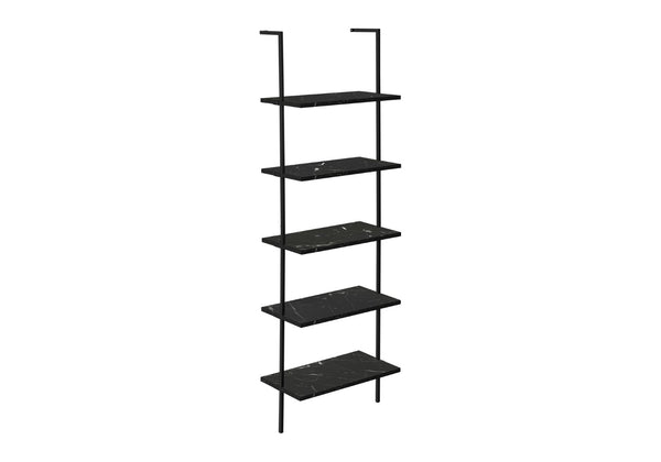 HomeRoots 72" Black Metal Five-Tier Bookcase - Stylish Industrial Design for Modern Spaces & Maximum Storage 489801