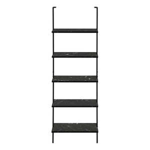 HomeRoots 72" Black Metal Five-Tier Bookcase - Stylish Industrial Design for Modern Spaces & Maximum Storage 489801
