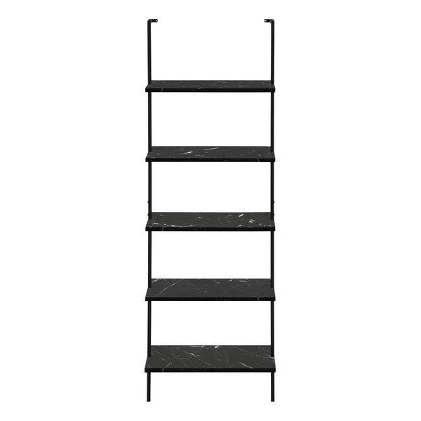 HomeRoots 72" Black Metal Five-Tier Bookcase - Stylish Industrial Design for Modern Spaces & Maximum Storage 489801