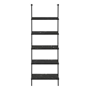 HomeRoots 72" Black Metal Five-Tier Bookcase - Stylish Industrial Design for Modern Spaces & Maximum Storage 489801