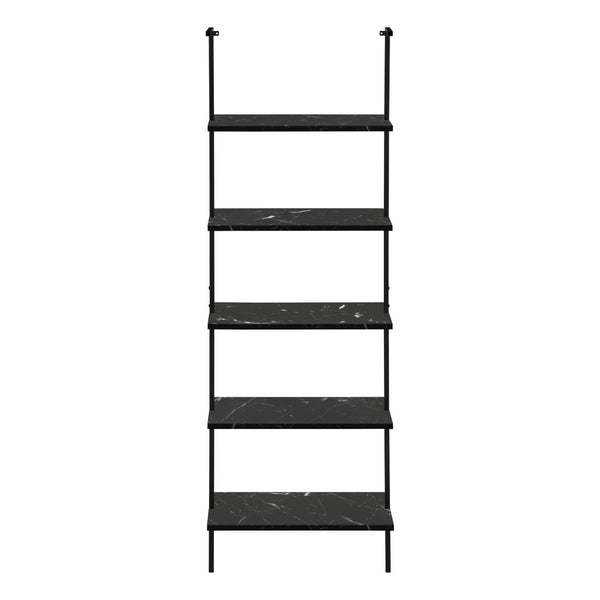 HomeRoots 72" Black Metal Five-Tier Bookcase - Stylish Industrial Design for Modern Spaces & Maximum Storage 489801