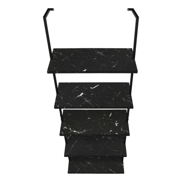 HomeRoots 72" Black Metal Five-Tier Bookcase - Stylish Industrial Design for Modern Spaces & Maximum Storage 489801