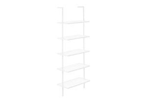 HomeRoots 72" Stylish White Metal Five-Tier Bookcase - Modern Shelving for Home, Office, and Decor Organization 489806