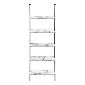 HomeRoots 72" White Metal Five-Tier Bookcase – Stylish Open-Back Design for Versatile Storage & Decor Display 489807