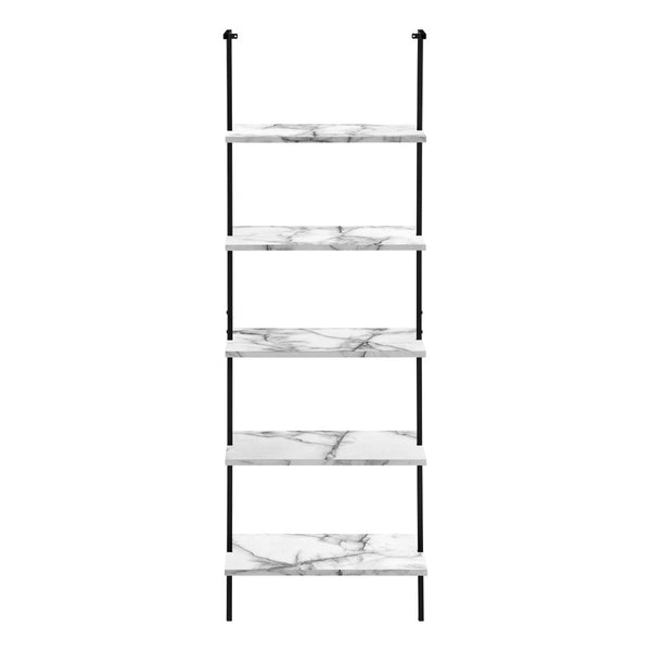 HomeRoots 72" White Metal Five-Tier Bookcase – Stylish Open-Back Design for Versatile Storage & Decor Display 489807