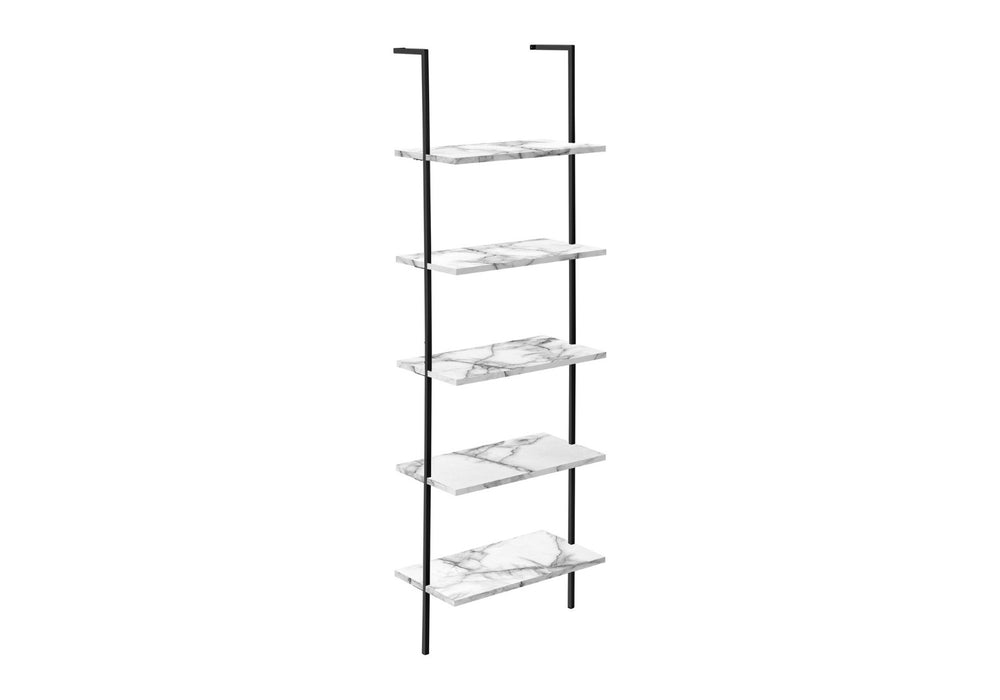 HomeRoots 72" White Metal Five-Tier Bookcase – Stylish Open-Back Design for Versatile Storage & Decor Display 489807