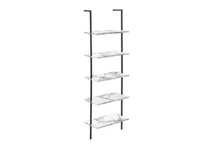 HomeRoots 72" White Metal Five-Tier Bookcase – Stylish Open-Back Design for Versatile Storage & Decor Display 489807