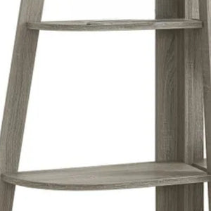 HomeRoots 47" Taupe Etagere Bookcase - Stylish Six-Tier Shelving Unit for Versatile Storage & Display Solutions 489808
