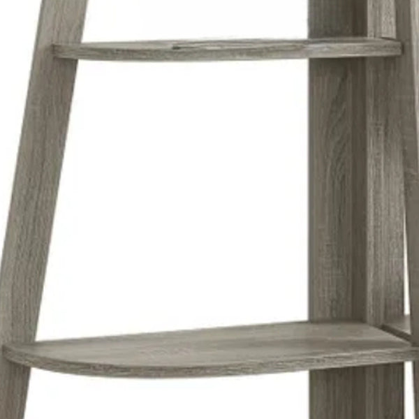 HomeRoots 47" Taupe Etagere Bookcase - Stylish Six-Tier Shelving Unit for Versatile Storage & Display Solutions 489808