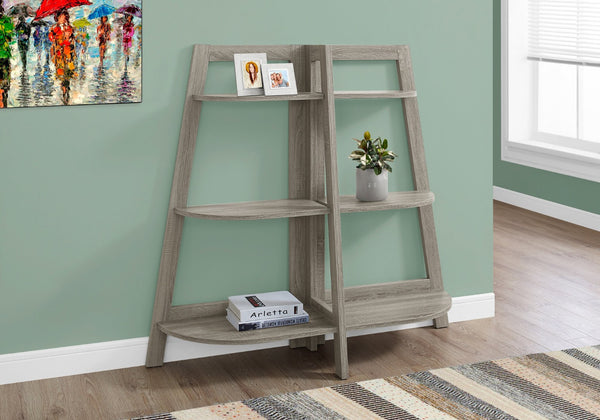 HomeRoots 47" Taupe Etagere Bookcase - Stylish Six-Tier Shelving Unit for Versatile Storage & Display Solutions 489808