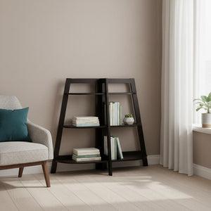HomeRoots 47" Espresso Etagere Bookcase - Stylish Six-Tier Storage Shelf for Home, Office & Living Spaces 489809
