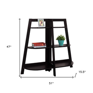 HomeRoots 47" Espresso Etagere Bookcase - Stylish Six-Tier Storage Shelf for Home, Office & Living Spaces 489809